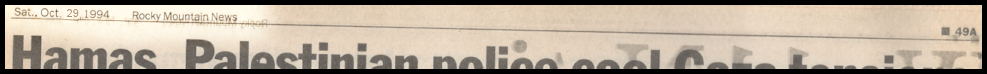 Rocky Mountain News banner with date of Oct.
              29, 1994