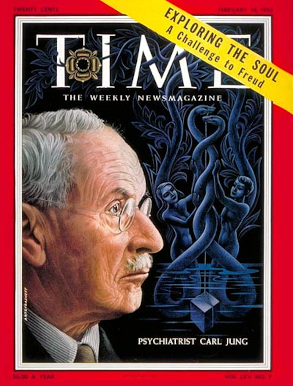 seriously composed elderly sage Carl Jung
                in a painting/photo on cover of TIME magazine Feb 14,
                1955
