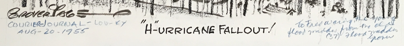 title,
              signature, credentials and note from Grover Page to Fred
              Waring regarding the gifted cartoon
