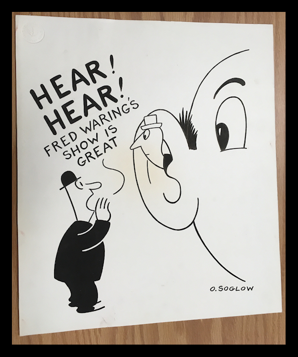 a Soglow cartoon
        promoting Fred's Broadway review 'Hear Hear'